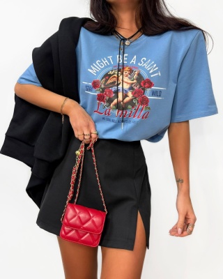 T-shirt oversize ANIOŁEK niebieski La Milla
