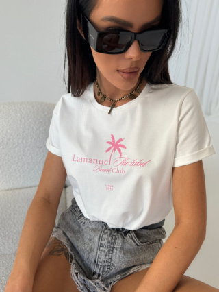 Tshirt MALIBU ecru/róż La Manuel