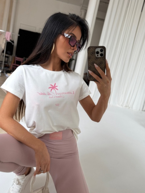 Tshirt MALIBU ecru/róż La Manuel