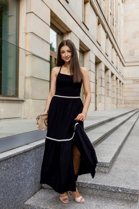 Lniana sukienka maxi czarna Xana Lniana sukienka maxi czarna Xana