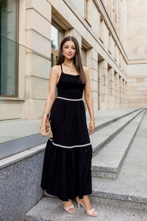 Lniana sukienka maxi czarna Xana Lniana sukienka maxi czarna Xana