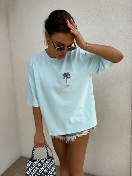 T-shirt PALMS błękitny By Me
