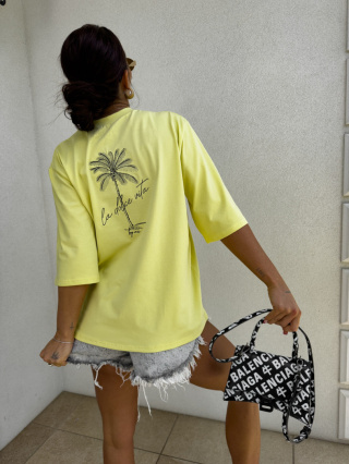 T-shirt PALMS cytrynowy By Me