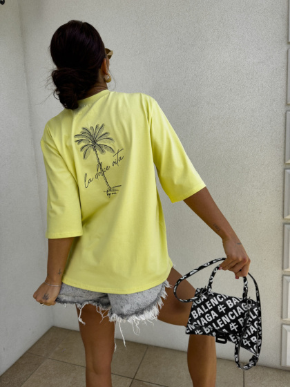 T-shirt PALMS cytrynowy By Me