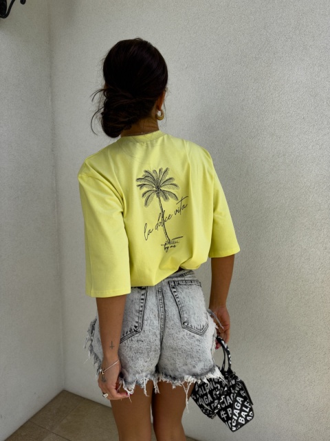 T-shirt PALMS cytrynowy By Me