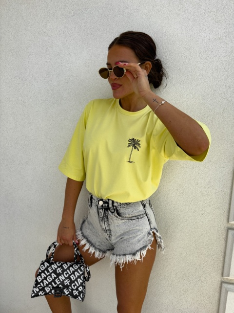 T-shirt PALMS cytrynowy By Me