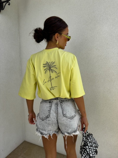 T-shirt PALMS cytrynowy By Me