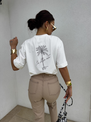 T-shirt PALMS ecru By Me