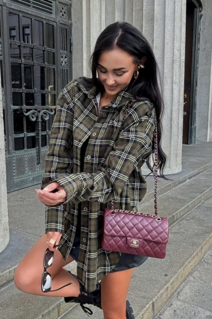 Flanelowa koszula w kratkę khaki La Milla