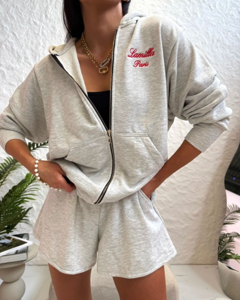 Komplet dresowy bluza i szorty szary La Milla Komplet dresowy bluza i szorty szary La Milla