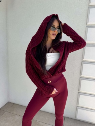 Sweter BOMBERKA KAPTUR ONE bordo By Me