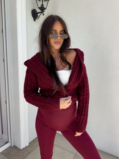 Sweter BOMBERKA KAPTUR ONE bordo By Me