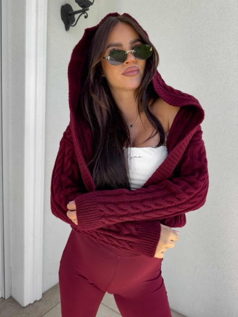 Sweter BOMBERKA KAPTUR ONE bordo By Me