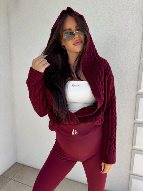 Sweter BOMBERKA KAPTUR ONE bordo By Me