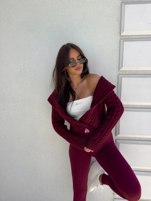 Sweter BOMBERKA KAPTUR ONE bordo By Me