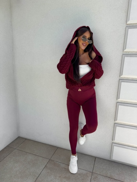 Sweter BOMBERKA KAPTUR ONE bordo By Me