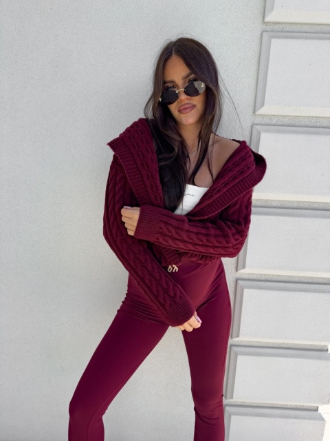 Sweter BOMBERKA KAPTUR ONE bordo By Me