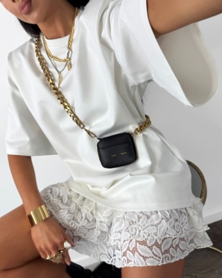 Tshirt oversize grubsza dzianina ecru La Milla