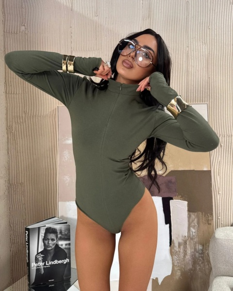 Body z suwakiem khaki La Milla