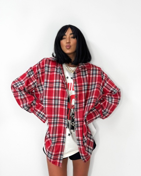 Flanelowa koszula w kratkę czerwona La Milla