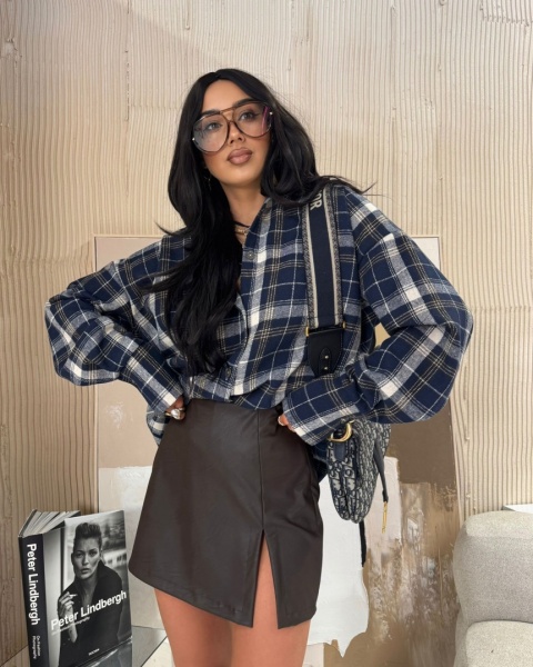 Flanelowa koszula w kratkę granatowa La Milla Flanelowa koszula w kratkę granatowa La Milla