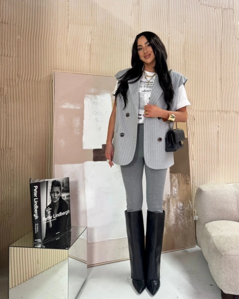 Kamizelka szara paski La Milla