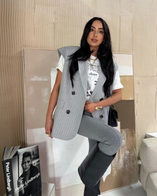 Kamizelka szara paski La Milla