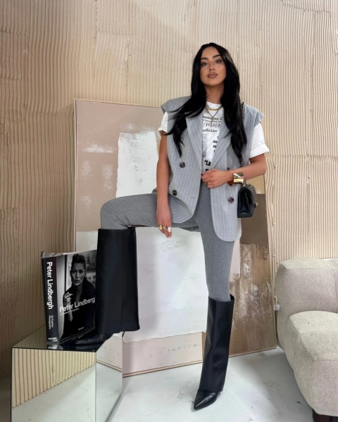 Kamizelka szara paski La Milla