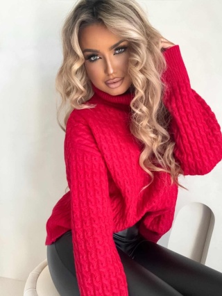 Sweter golf INKO czerwony By Me