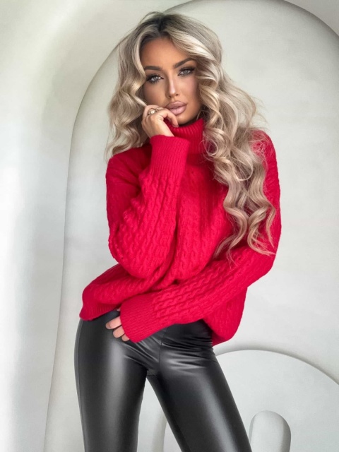 Sweter golf INKO czerwony By Me