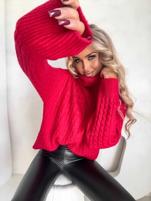 Sweter golf INKO czerwony By Me