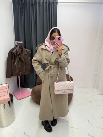 Beżowy wełniany płaszcz LA Milla