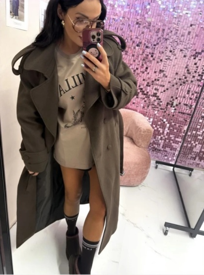 Brązowy wełniany płaszcz LA Milla