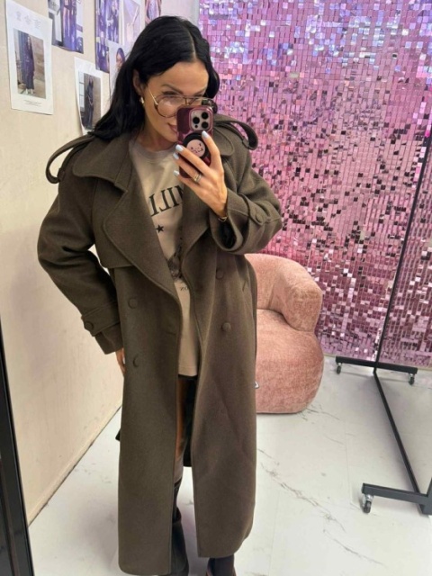 Brązowy wełniany płaszcz LA Milla