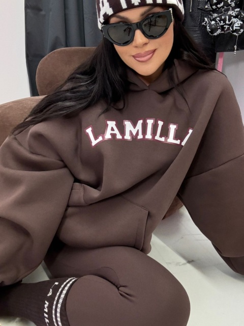 Bluza kangurka z kapturem czekoladowa La Milla