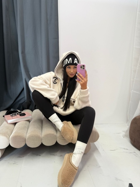 Bluza z kapturem baranek ASPEN ecru La Milla