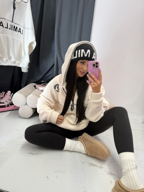 Bluza z kapturem baranek ASPEN ecru La Milla