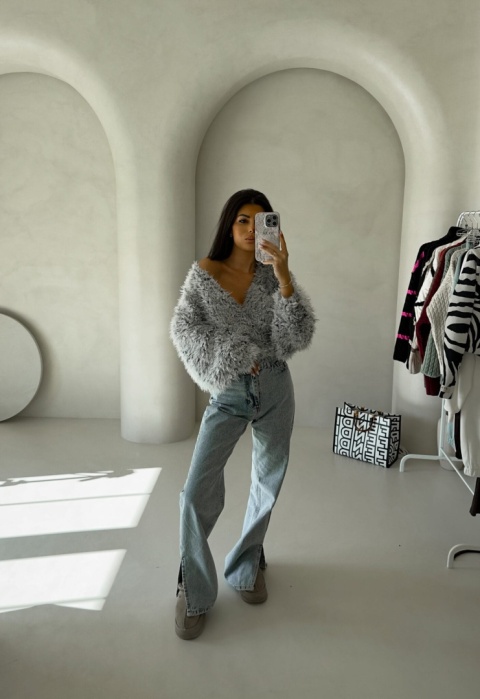 Bluzka KAIRA SHAGGY szara By Me