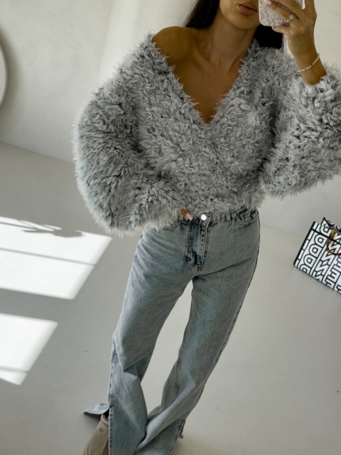 Bluzka KAIRA SHAGGY szara By Me