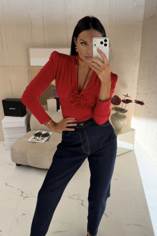 Body z różą czerwone La Milla