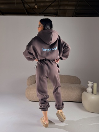 Dres CREAMY czekolada bluza i spodnie La Manuel