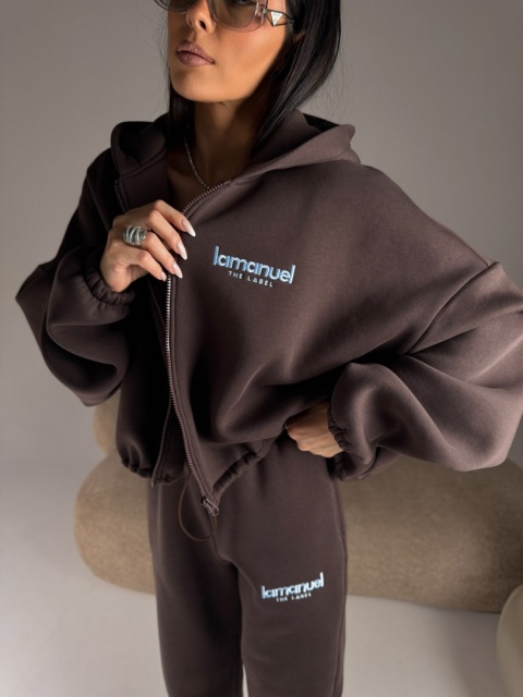 Dres CREAMY czekolada bluza i spodnie La Manuel