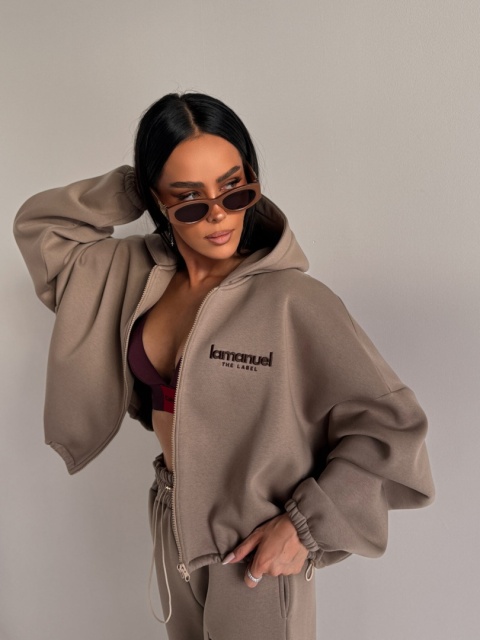 Dres CREAMY beż bluza i spodnie La Manuel