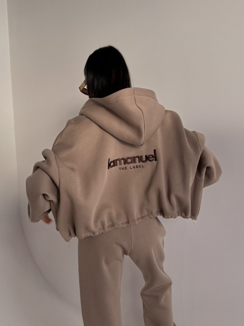 Dres CREAMY beż bluza i spodnie La Manuel