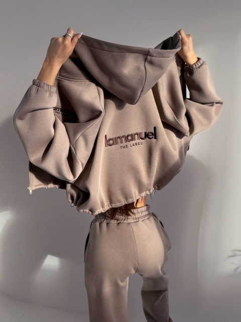 Dres CREAMY beż bluza i spodnie La Manuel