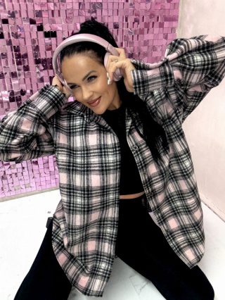 Flanelowa koszula w kratkę róż La Milla