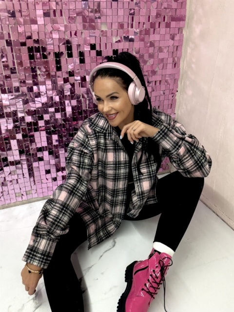 Flanelowa koszula w kratkę róż La Milla