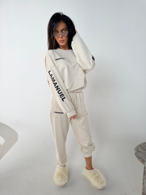 Komplet dresowy bluza i spodnie NATIVE len La Manuel