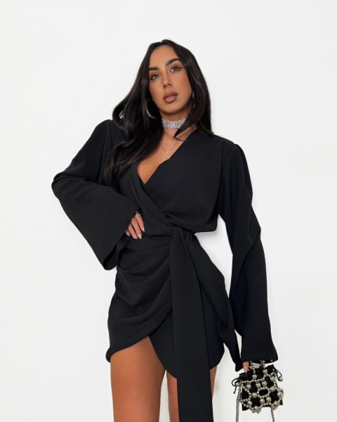 Kopertowa sukienka czarna La Milla