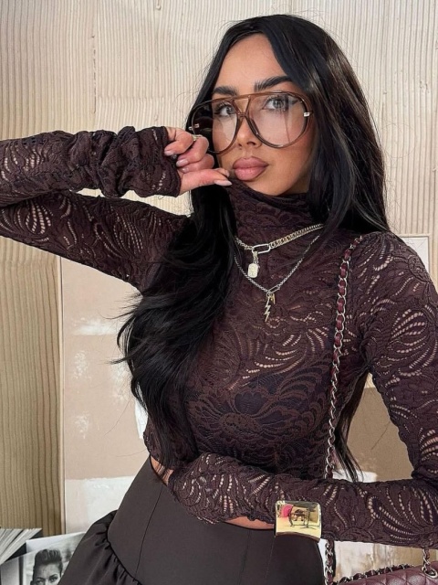 Koronkowy golf czekolada La Milla